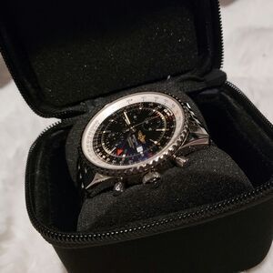 Breitling Black and Silver Watch